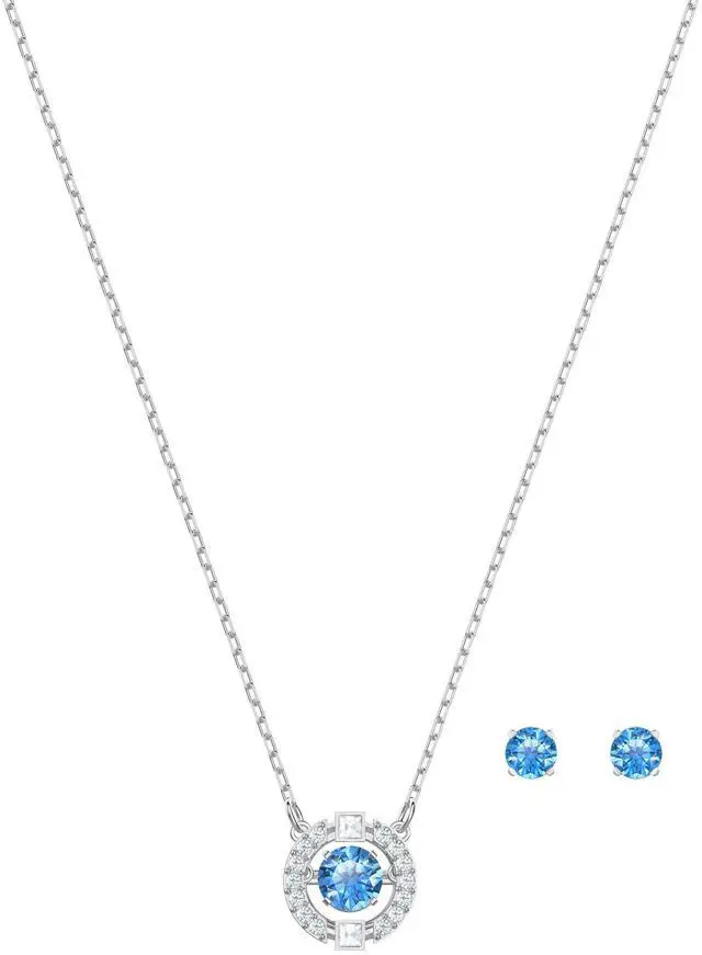Main image of Swarovski Sparkling Dance Set Round Cut - Blue - Rhodium Plated