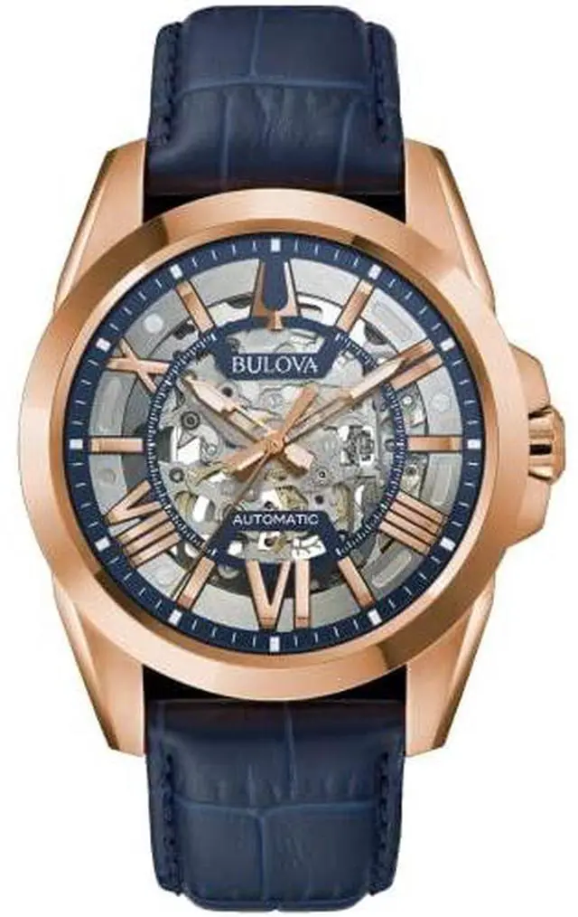 Alt view image 7 of 11 - Bulova Sutton Mens Rose Gold PVD Stainless Steel Automatic Watch 97A161