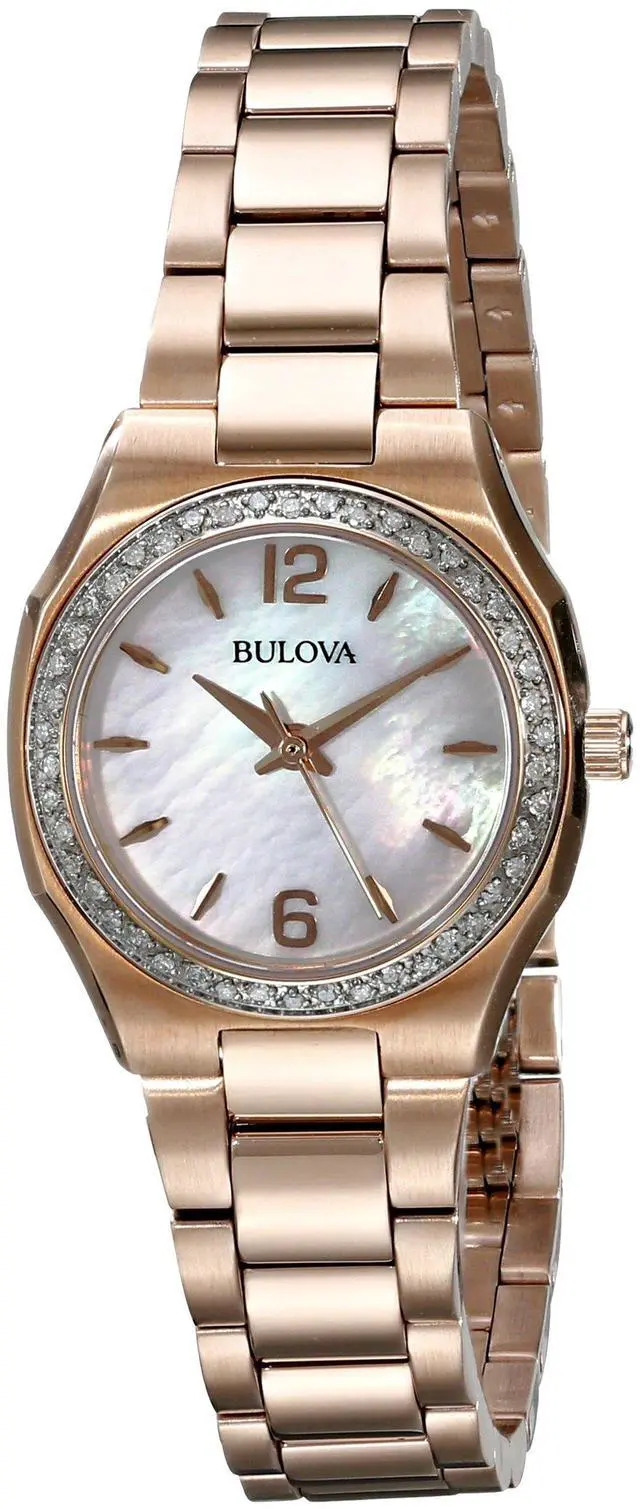 Main image of Bulova Diamond Gallery Rose Gold-Tone Ladies Watch
