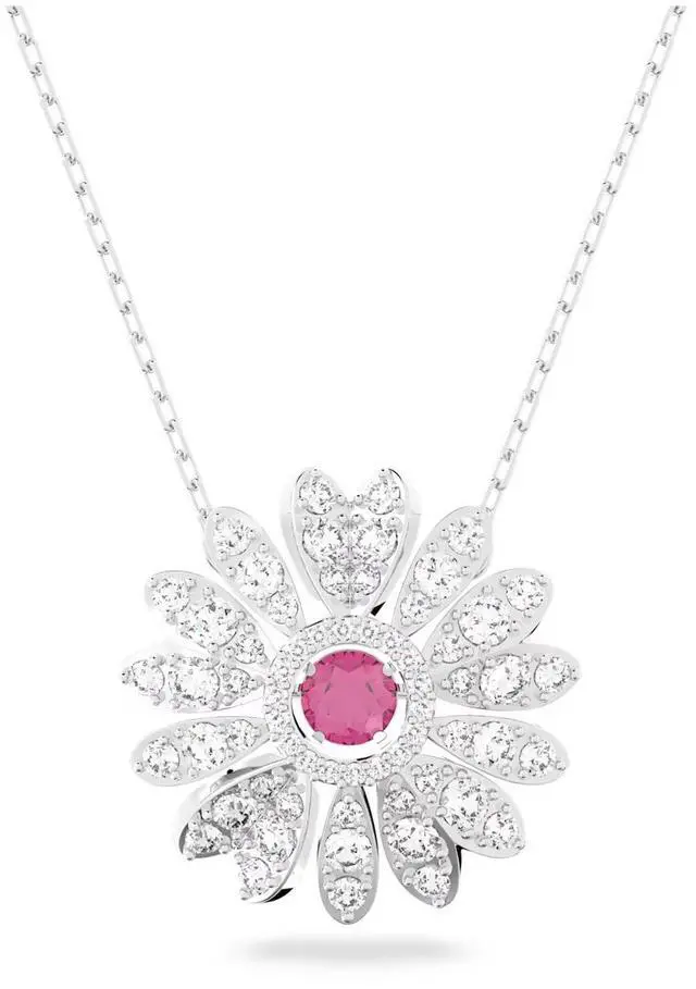 Main image of Swarovski Eternal Flower Pendant - Flower - Pink - Rhodium Plated