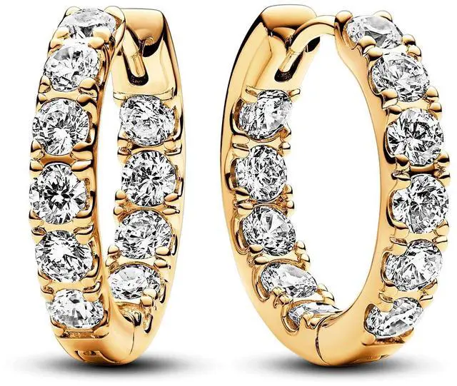 Main image of Pandora Sparkling Row Eternity Hoop Earrings