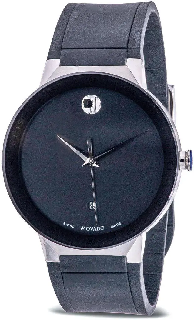 Alt view image 3 of 5 - Movado Men's Sapphire Black Dial Watch - 607406