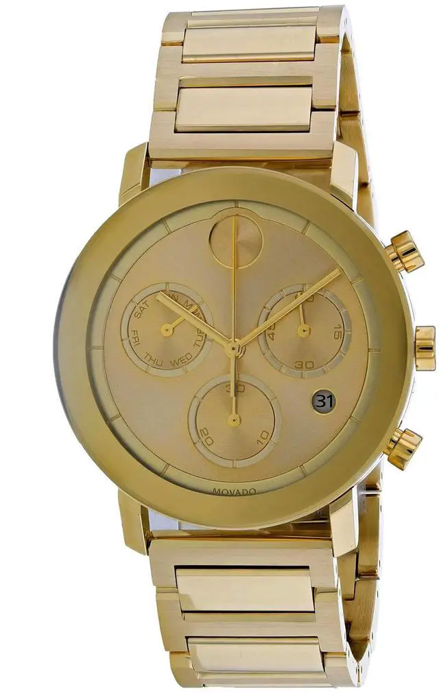 Alt view image 4 of 6 - Movado Bold Chronograph Evolution Series Mens Gold Tone Swiss Watch 3600682