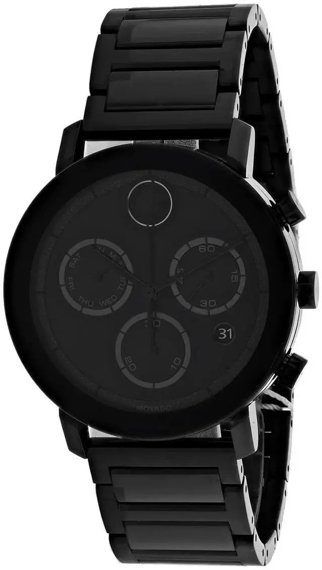 Alt view image 8 of 8 - Movado Bold Mens Black PVD Stainless Steel Swiss Quartz Watch 3600684