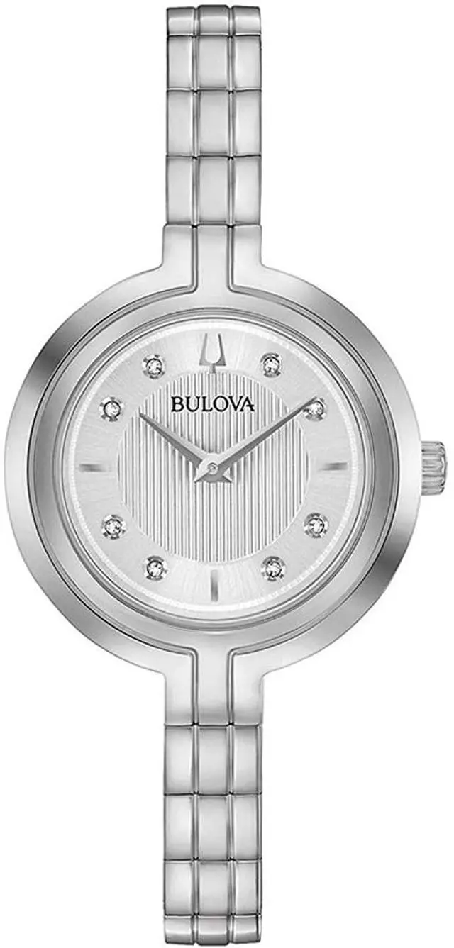 Alt view image 4 of 4 - bulova rhapsodyquartz ladies watch, stainless steel diamond , silver-tone (model: 96p214)