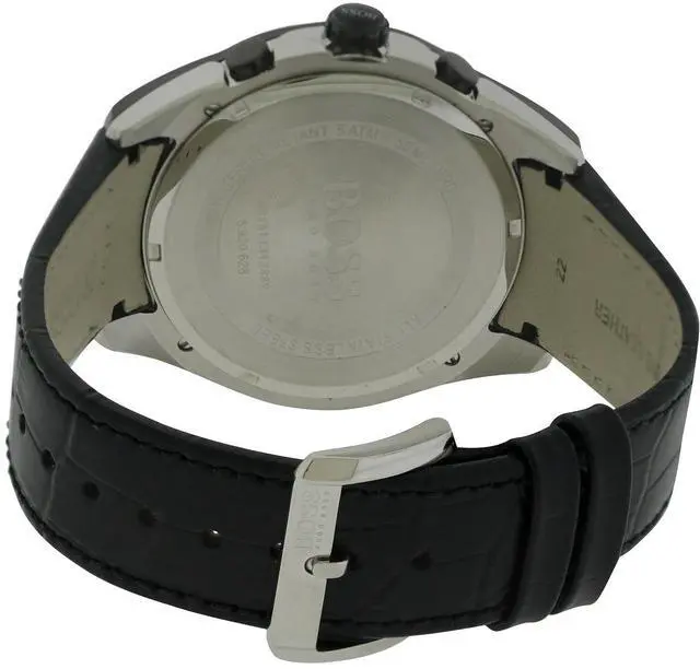 Alt view image 7 of 7 - Men's Hugo Boss Chronograph Black Leather Strap Watch 1513367