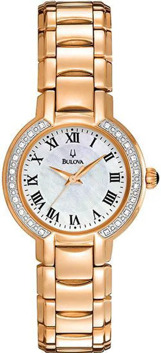 Alt view image 7 of 8 - Bulova Women's 98R156 'Fairlawn' Rose Gold-Plated Stainless Steel Quartz Watch