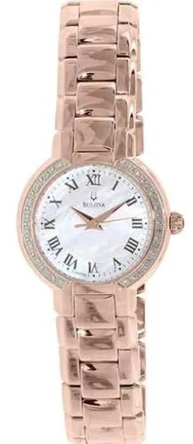 Alt view image 8 of 8 - Bulova Women's 98R156 'Fairlawn' Rose Gold-Plated Stainless Steel Quartz Watch