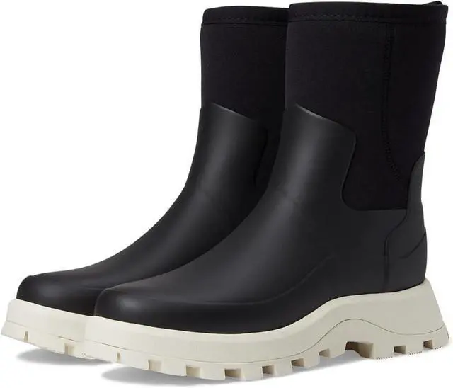 Main image of Hunter Womens City Explorer Short Neoprene Boots - Black/Shaded white