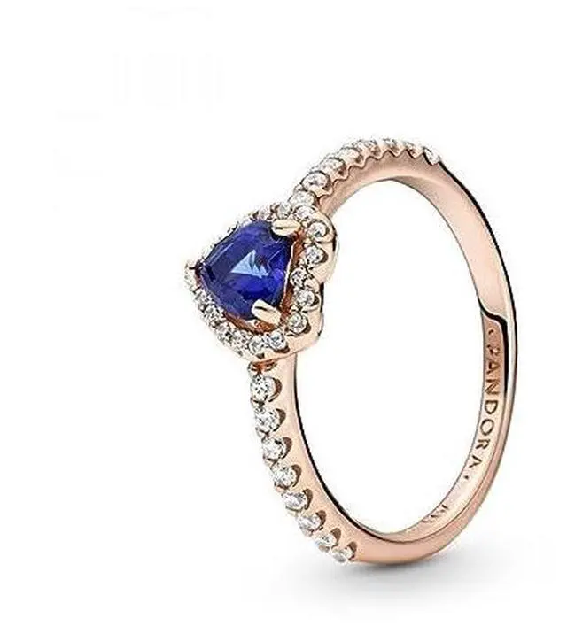 Main image of Pandora Sparkling Blue Elevated Heart Ring