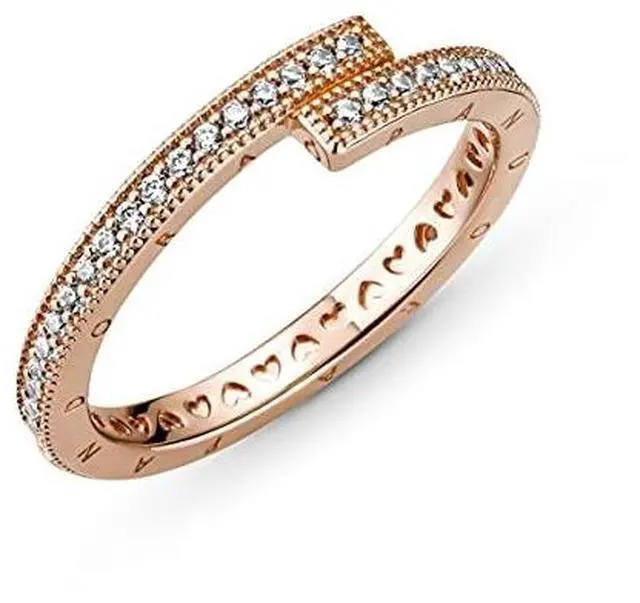Alt view image 2 of 3 - Pandora Rose Sparkling Overlapping Ring