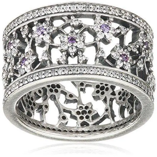 Alt view image 2 of 3 - PANDORA Forget Me Not Ring - Purple & Clear CZ