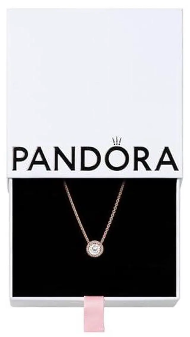 Alt view image 2 of 3 - Pandora Silver PANDORA Rose Round CZ 17.8 Inch Necklace -