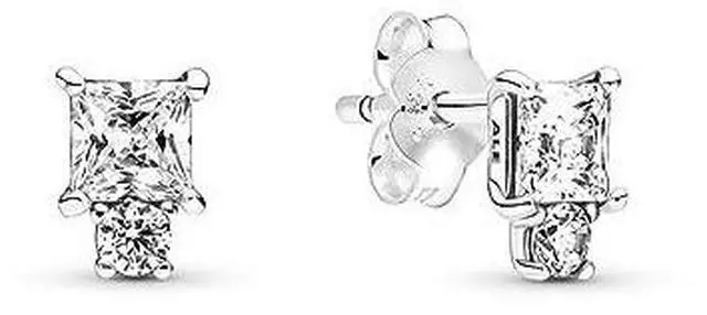 Alt view image 2 of 3 - Pandora Sparkling Round & Square Earrings