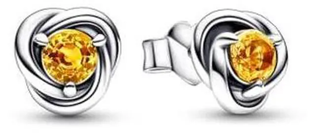 Alt view image 2 of 3 - Pandora November Honey Eternity Circle Stud Earrings