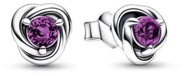 Alt view image 2 of 3 - Pandora February Purple Eternity Circle Stud Earrings