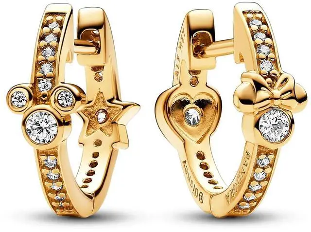 Alt view image 2 of 2 - Pandora Disney Mickey Mouse & Minnie Mouse Sparkling Hoop Earrings