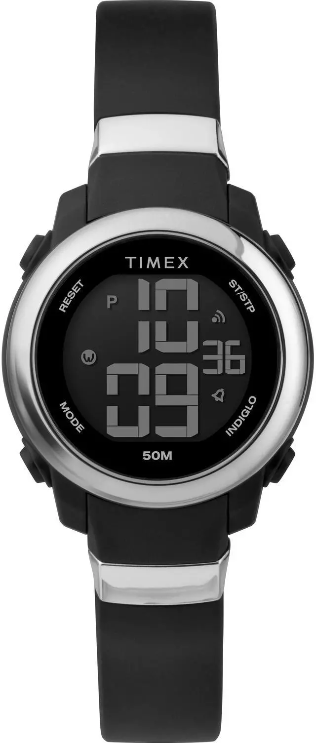 Alt view image 3 of 3 - Timex Womens TW5M29300 DgTL Stacked Numbers 28mm BlackSilver Resin Strap Watch
