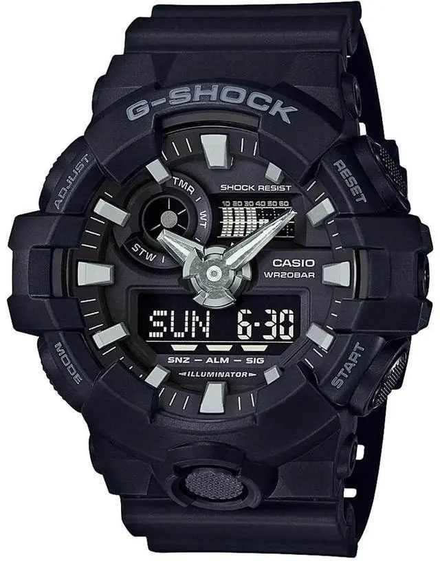 Alt view image 10 of 20 - Casio G-Shock GA1100KH-3A Black / Black Resin Analog/Digital Quartz Men's Watch