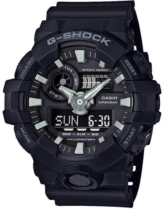 Alt view image 12 of 20 - Casio G-Shock GA1100KH-3A Black / Black Resin Analog/Digital Quartz Men's Watch