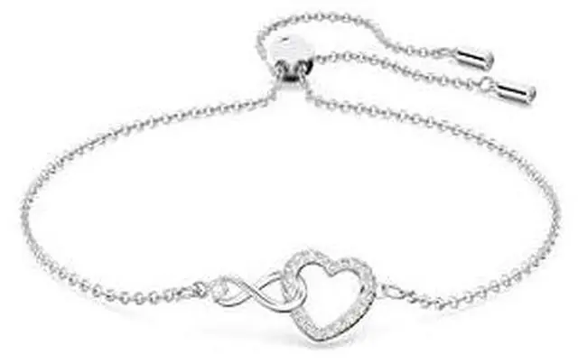 Alt view image 3 of 4 - Swarovski Swarovski Infinity Heart Bracelet - White - Rhodium Plated