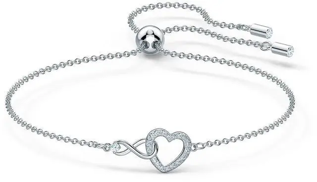 Alt view image 4 of 4 - Swarovski Swarovski Infinity Heart Bracelet - White - Rhodium Plated