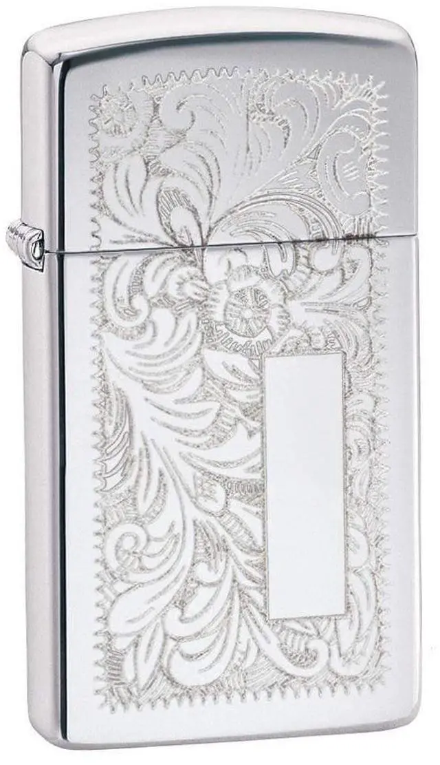 Alt view image 2 of 12 - Zippo 1652 Windproof Slim Venetian High Polish Chrome Lighter
