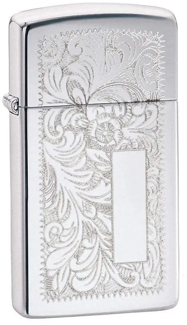 Alt view image 12 of 12 - Zippo 1652 Windproof Slim Venetian High Polish Chrome Lighter