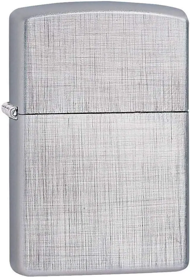 Alt view image 17 of 19 - Zippo ZOZO28181 Lighter Linen Weave Chrome 28181