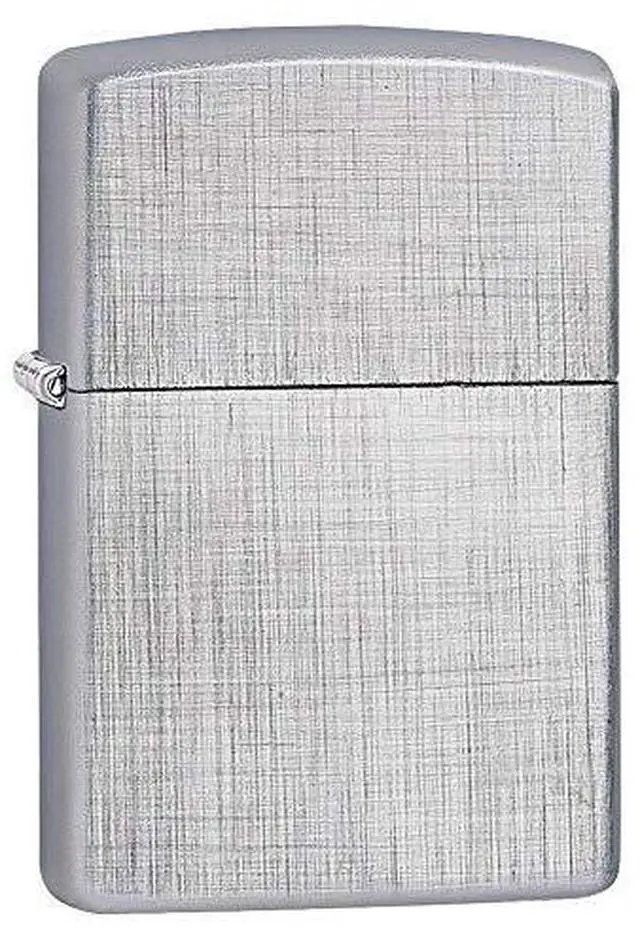 Alt view image 18 of 19 - Zippo ZOZO28181 Lighter Linen Weave Chrome 28181