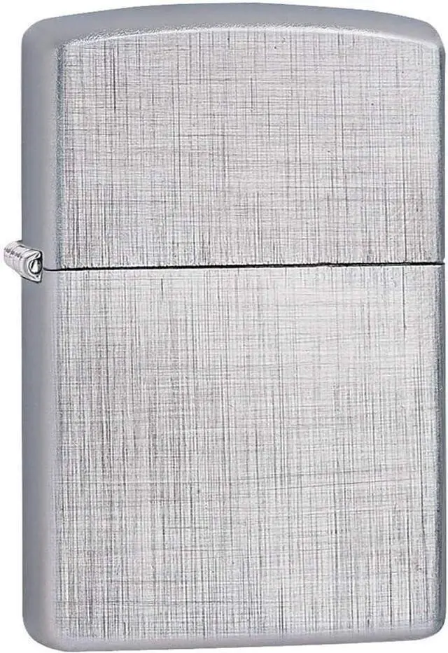 Alt view image 19 of 19 - Zippo ZOZO28181 Lighter Linen Weave Chrome 28181