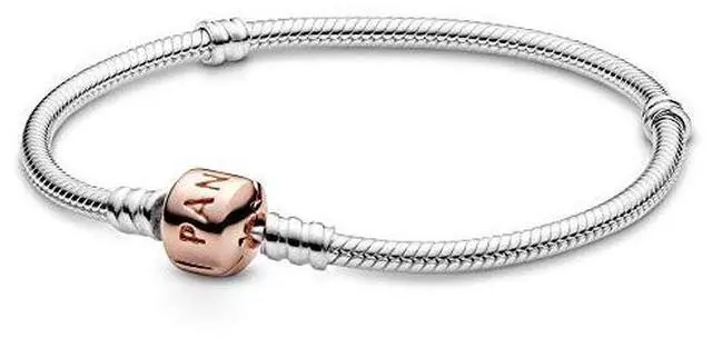 Alt view image 4 of 5 - Pandora Moments Silver Bracelet with Pandora Rose Clasp - 18 cm - - OEM