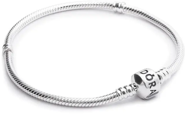 Alt view image 8 of 8 - Genuine PANDORA Sterling Silver 7.1 Bead Clasp Charm Bracelet 590702HV-18"