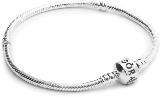Alt view image 5 of 7 - Genuine PANDORA Sterling Silver 6.7 Lobster Claw Charm Bracelet 590702HV-17"