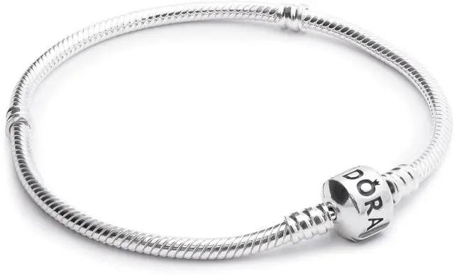 Alt view image 8 of 8 - Genuine PANDORA Sterling Silver 7.5 Bead Clasp Charm Bracelet 590702HV-19"