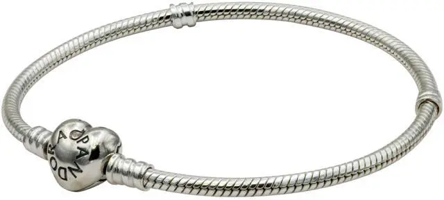 Alt view image 7 of 7 - Pandora Moments Silver Bracelet with Heart Clasp 21CM -