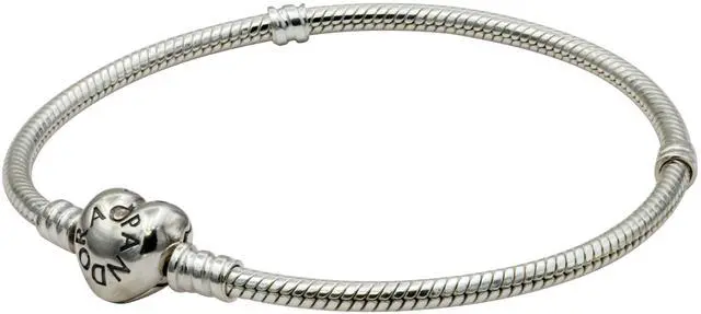 Alt view image 5 of 7 - Pandora Moments Silver Bracelet with Heart Clasp 21CM -