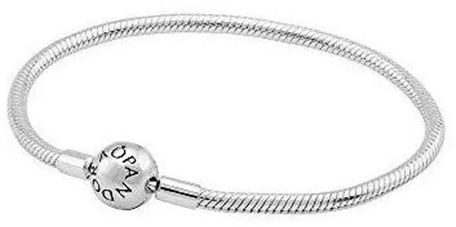 Alt view image 4 of 5 - pandora  moments snake chain charm bracelet in sterling silver, 7.5 in / 19 cm