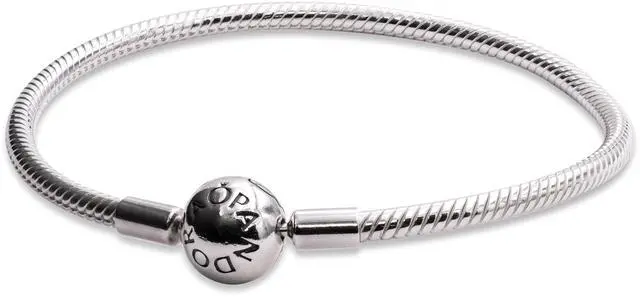 Alt view image 3 of 5 - pandora  moments snake chain charm bracelet in sterling silver, 7.5 in / 19 cm