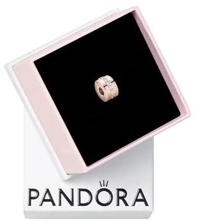 Alt view image 3 of 4 - pandora shining path clip charm, pandora rose, clear cubic zirconia, one size
