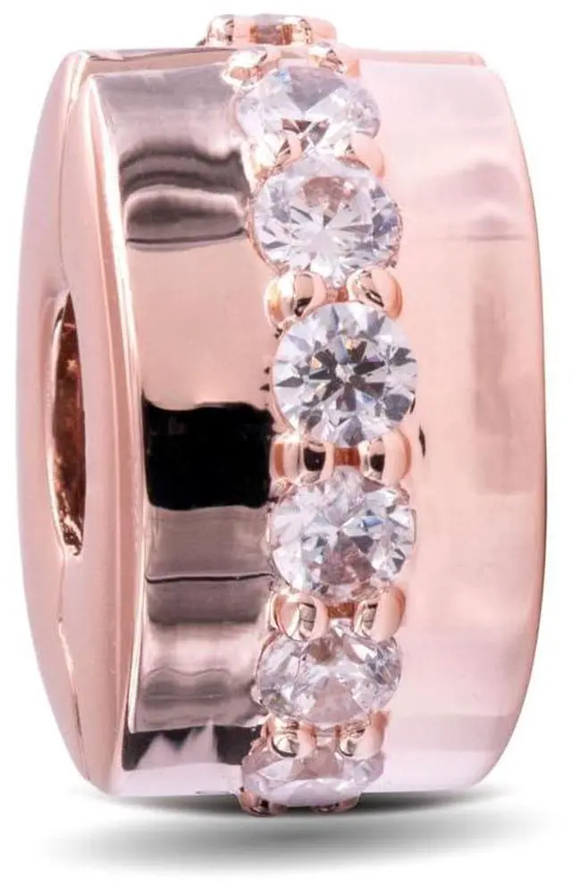 Alt view image 4 of 4 - pandora shining path clip charm, pandora rose, clear cubic zirconia, one size