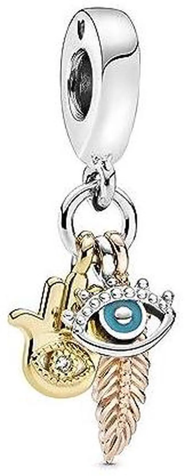 Alt view image 2 of 3 - PANDORA Hamsa - All-seeing Eye & Feather Spirituality Dangle Charm