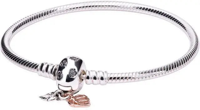 Main image of PANDORA Pandora Moments Leaves & Snake Chain Bracelet Size 19 -