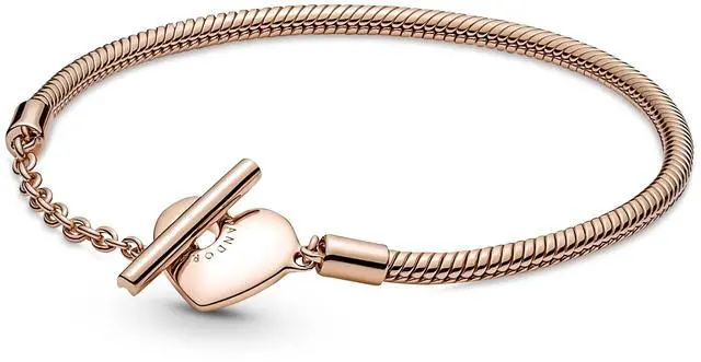 Alt view image 2 of 2 - Pandora Moments Heart T-Bar Snake Chain Bracelet