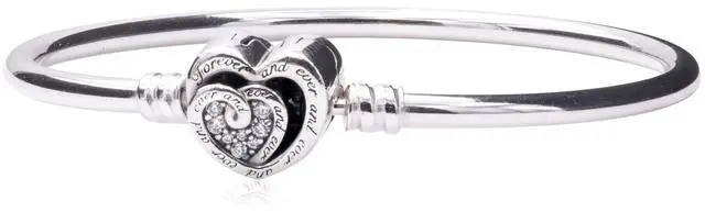 Alt view image 3 of 3 - Pandora Limited Edition Pandora Moments Entwined Infinite Hearts Clasp Bangle