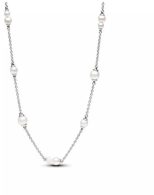 Main image of Pandora Treated Freshwater Cultured Pearl Station Chain Necklace