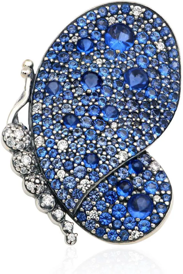 Main image of PANDORA Dazzling Blue Butterfly Pendant