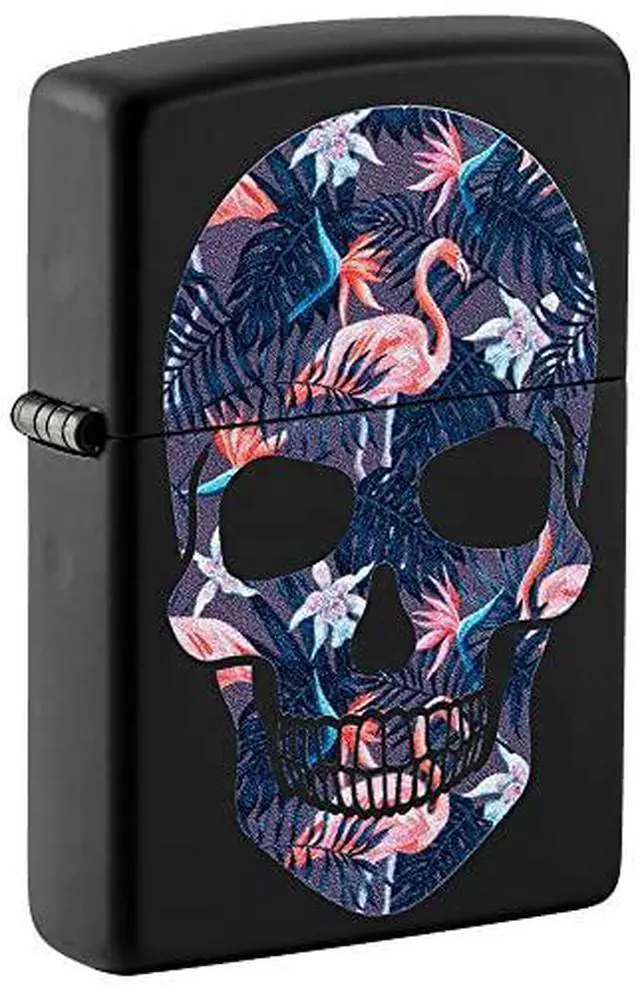 Alt view image 2 of 3 - Zippo Flamingo Skull Design Lighter