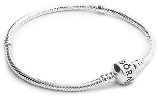 Alt view image 7 of 7 - Genuine PANDORA Sterling Silver 6.7 Lobster Claw Charm Bracelet 590702HV-17"