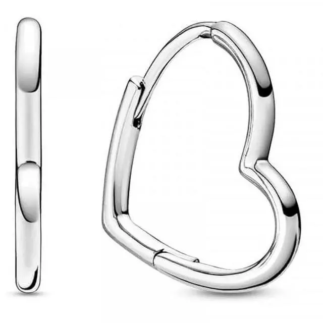 Main image of PANDORA Asymmetrical Heart Hoop Earrings